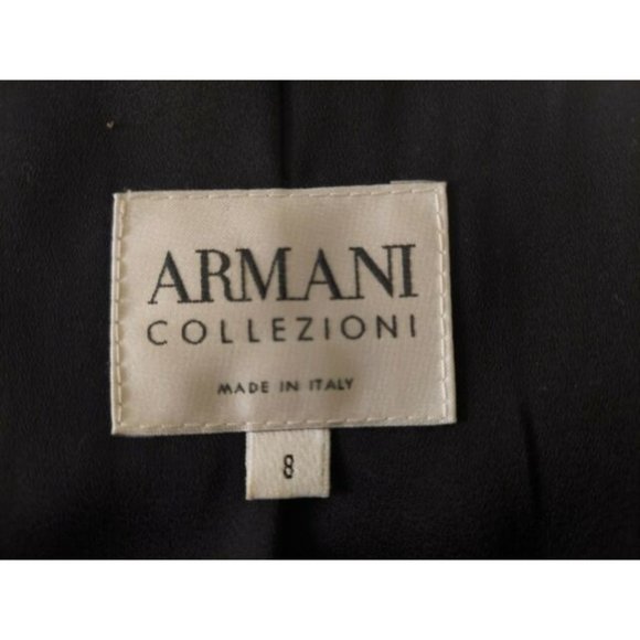 ARMANI COLLEZIONI Women's Navy Blue Textured Blazer Jacket Size 8 Made In Italy - Picture 10 of 12